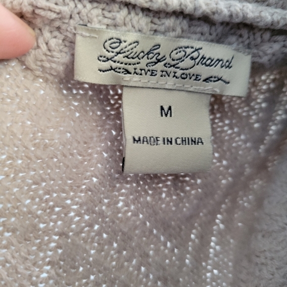 Lucky Brand Drape High-low Fringe Knit Cardigan Size Medium in Oatmeal - Picture 5 of 10